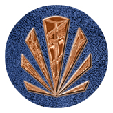 DAROUND 602 CP SH BL Copper Sunburst Shimmer Blue Background